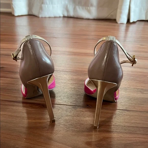 Nine West Women’s Pink Pointed-Toe Ankle-Strap Heels - Picture 7 of 8